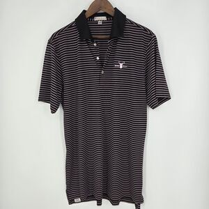 Mens Peter Millar Pink Black Stripe Boone Valley Polo Large